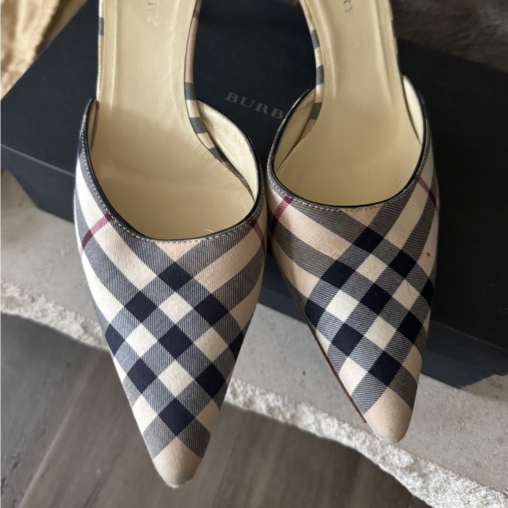 Burberry heels 
OG box and dust bag